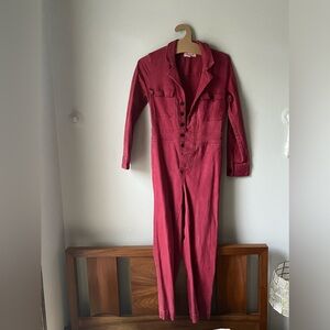 Madewell Garment Dyed Burgundy Jumpsuit